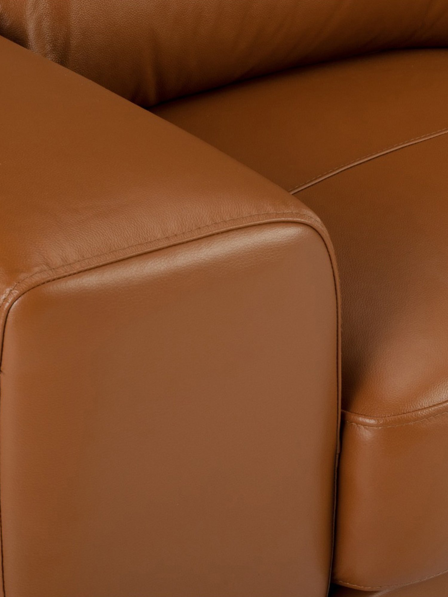 Durian Sanford Contemporary Tan Brown Leather 2 Seater Sofa