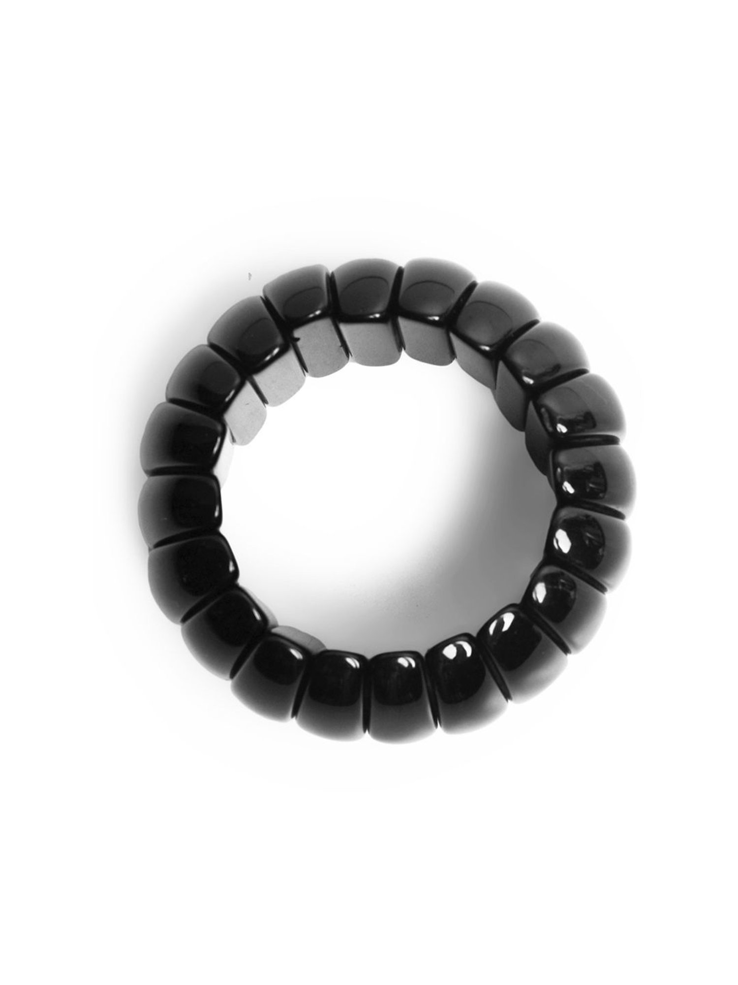 IMLI STREET Black Artificial Beaded Stretchable Bracelet for Women