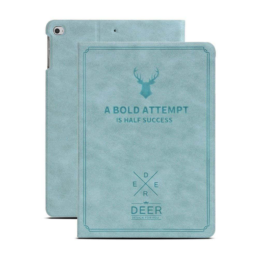 iPad Mini 3 / Mini 2 / Mini 1 Slim Fit Folio Smart Shell Shock Resistant Premium Cover [ Auto Sleep/Wake ] [ Multi-Angle Stand ] for Apple iPad Mini 3 / 2 / 1 - 7.9 Inch : Deer Pattern - Blue