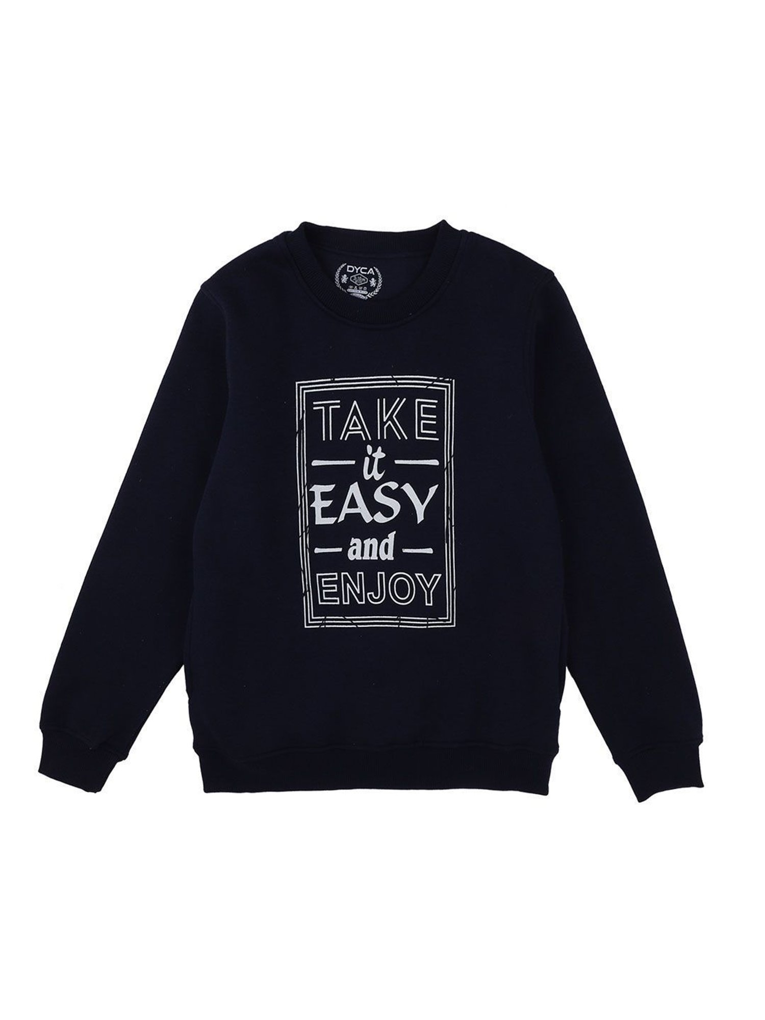 Dyca Kids Navy Graphic Print Full Sleeves Sweatshirt