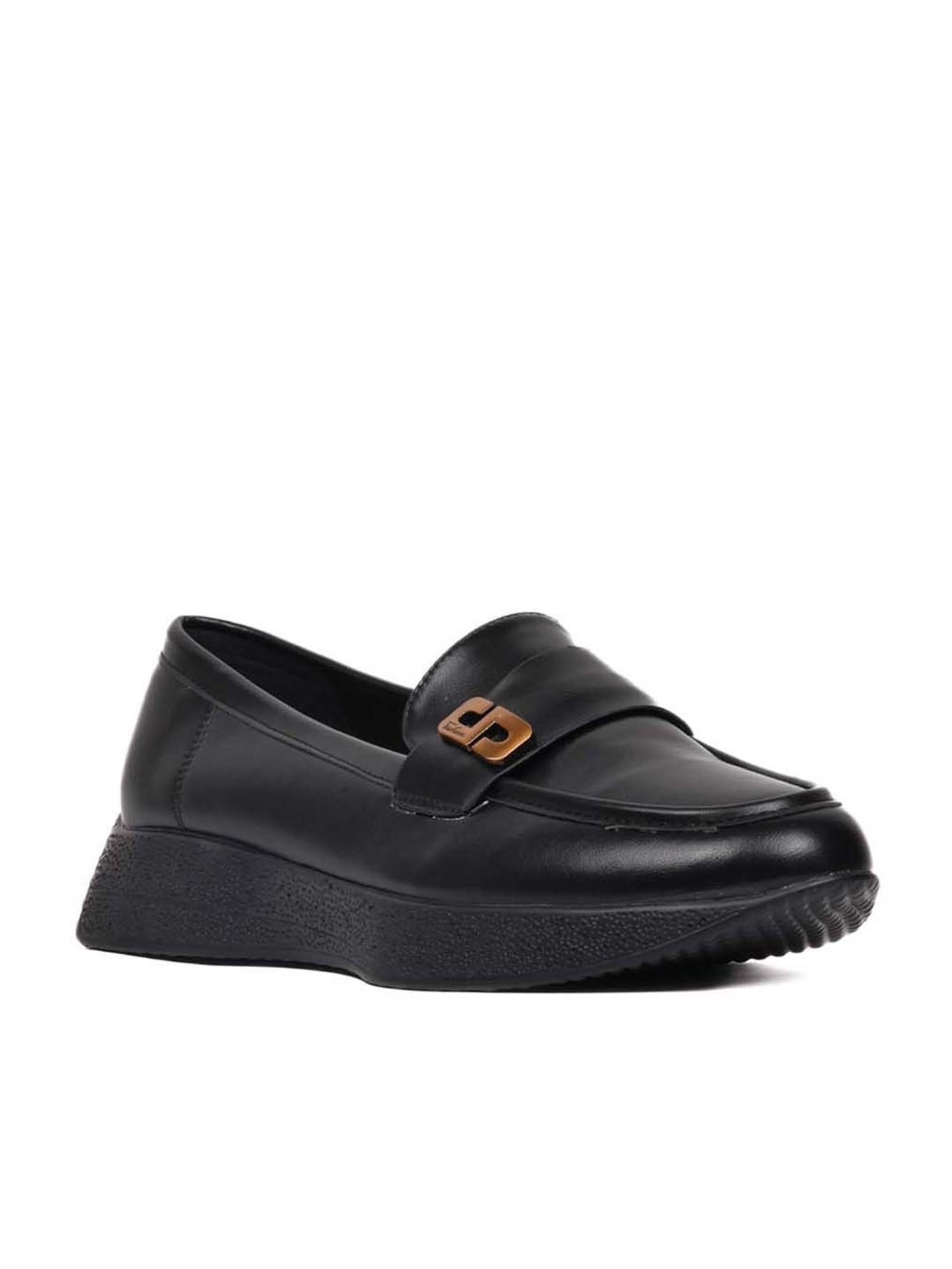 Jove Women's Black Wedge Loafers