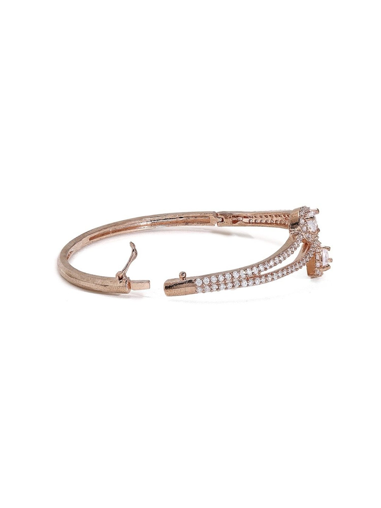 Priyaasi Rose Gold-Plated Bracelet with Graceful Leaf Design