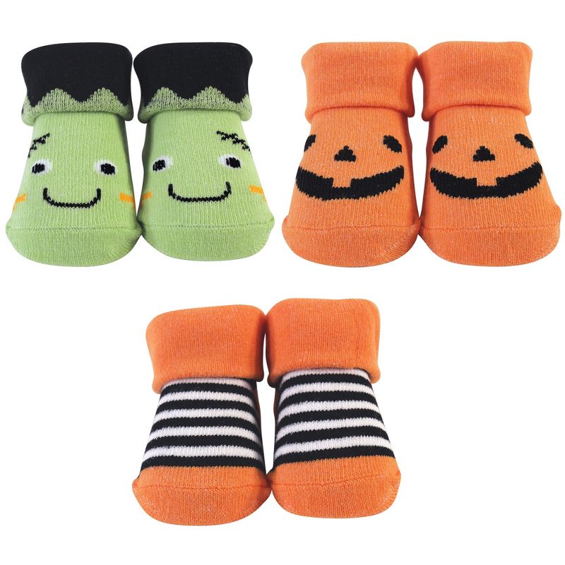 Hudson Baby Infant Boy Socks Boxed Giftset, Pumpkin Monster, One Size