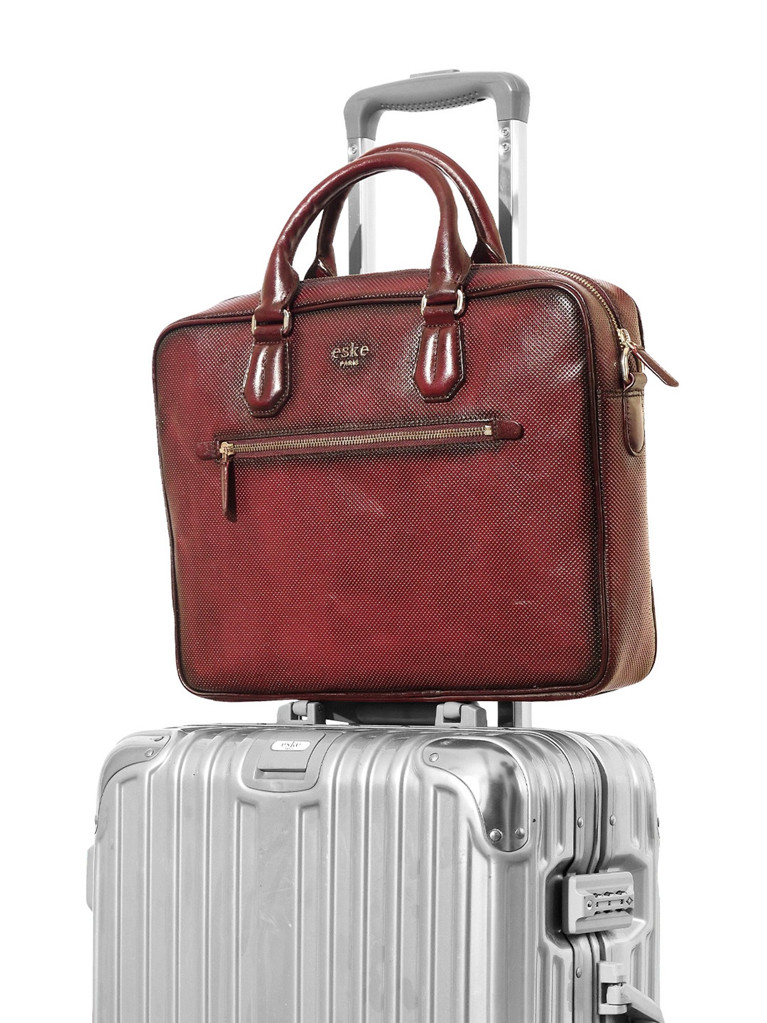 Eske Wine Textured Large Messenger Bag