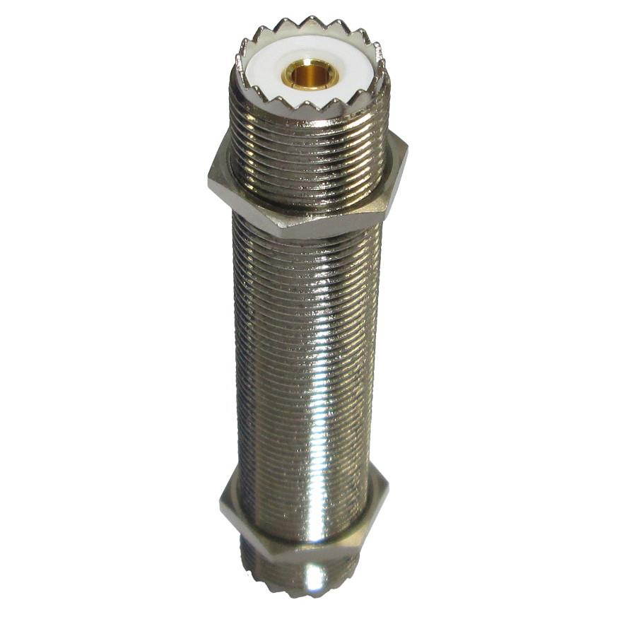 (3 IN) SO-239 (UHF Female) Jack Bulkhead to UHF Female Jack Bulkhead Barrel Adapter - Teflon Dielectric UG363