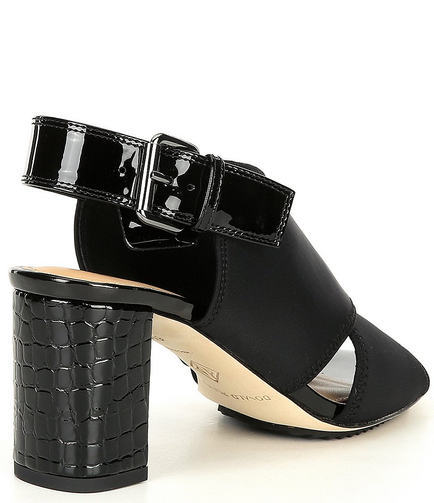 Donald Pliner Pyper Slingback Croco Printed Heel Dress Sandals