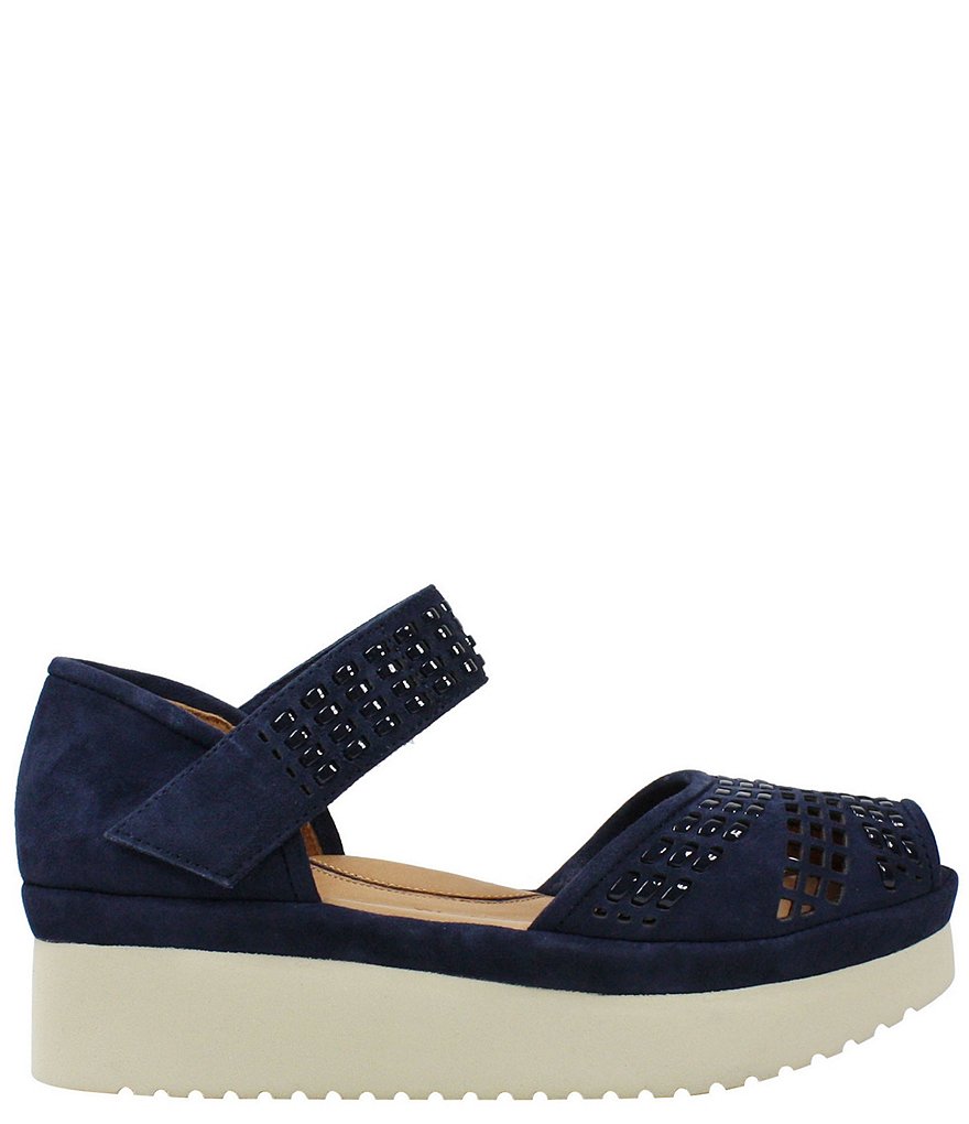 L'Amour Des Pieds Amalsinda Suede Patent Weave Platform Sandals