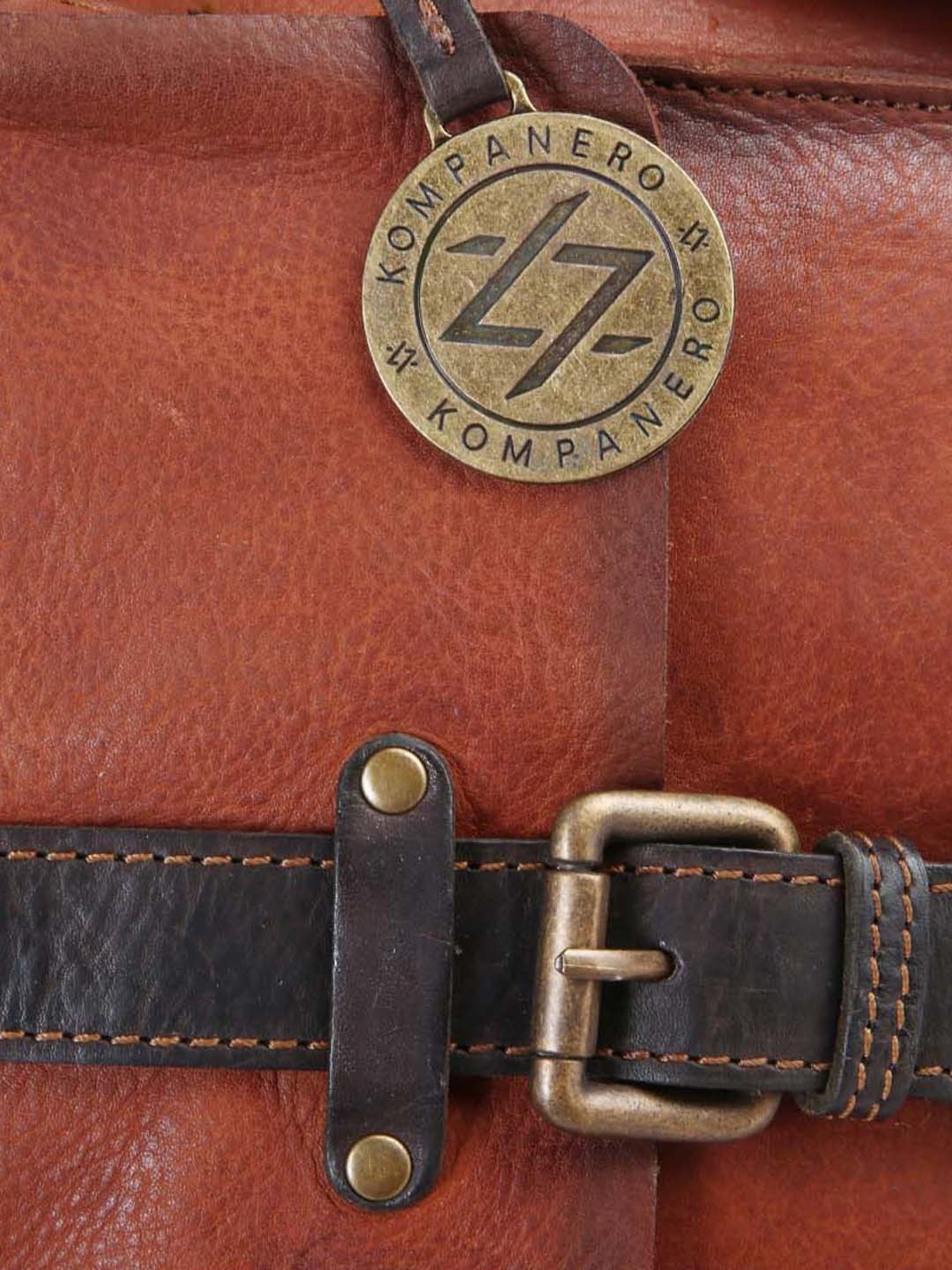 HiLEDER Brown Textured Small Leather 12 inch Cross Body Bag