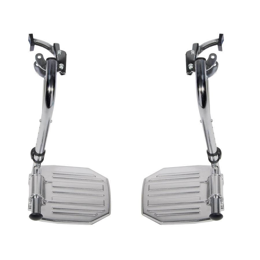 Drive Medical Chrome Swing Away Footrests with Aluminum Footplates Model stdsf-tf