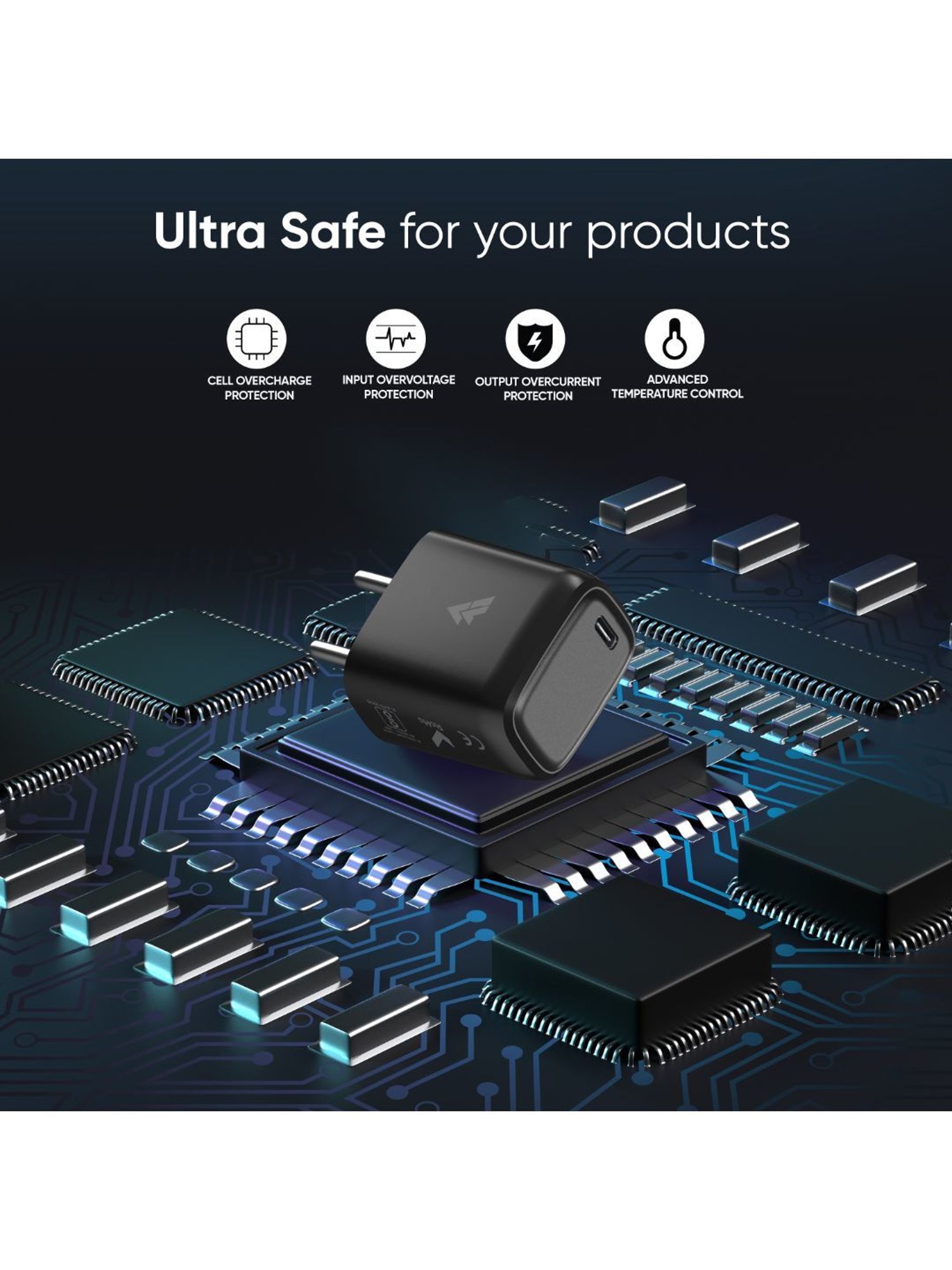 DR VAKU 30W Fast Charger with PD Technology (Black)