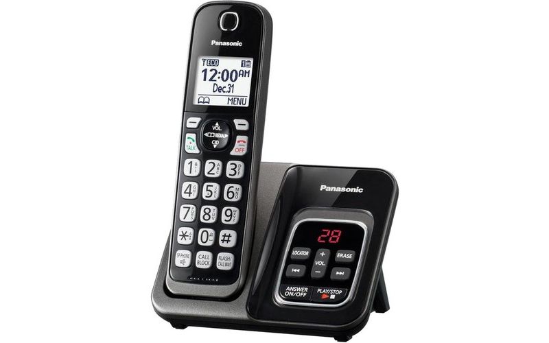 Panasonic 2 Handset Cordless Phone - Black (KX-TGC352B)