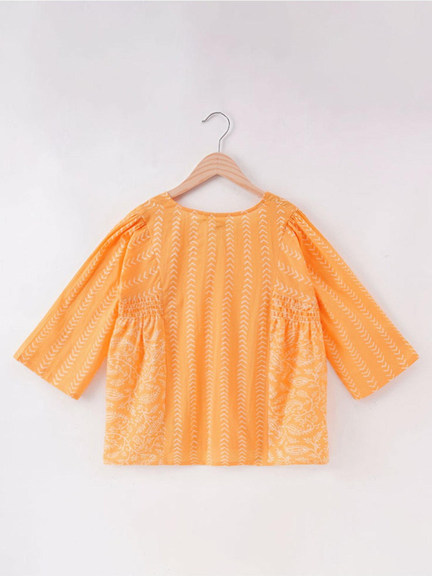 Edheads Kids Yellow Cotton Printed Top