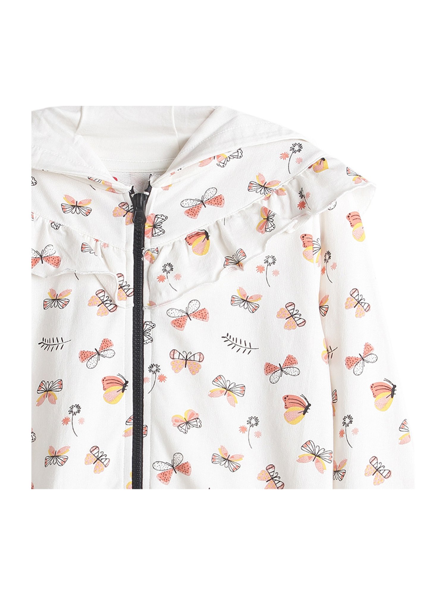 Under Fourteen Only Kids Off-White Printed Full Sleeves Sweatshirt