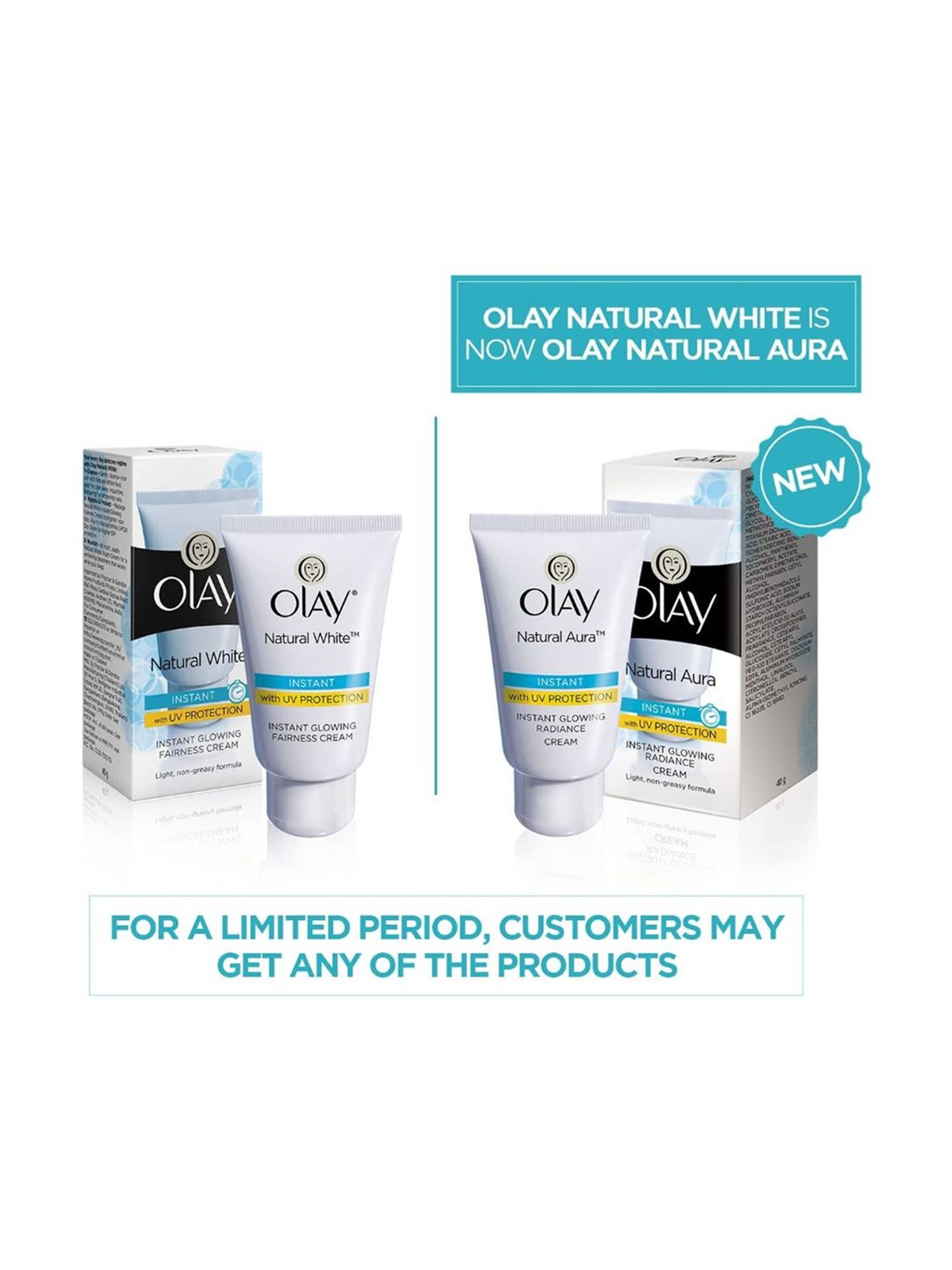 Olay Natural Aura Instant Glowing Radiance Cream - 40 gm