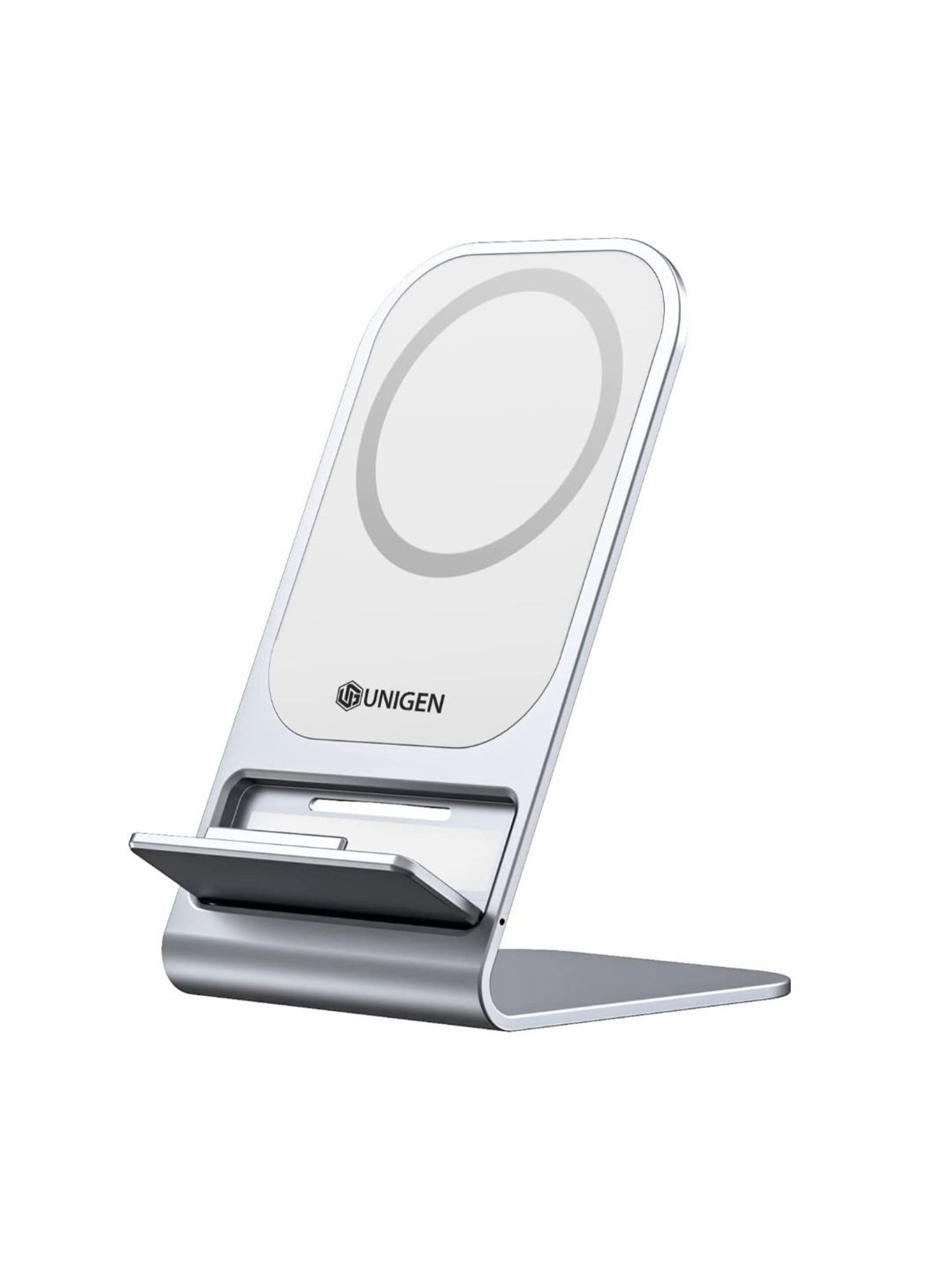 Unigen Audio Unistand Mag Safe Fast Charging Dock 15W Magnetic Charger (Grey)