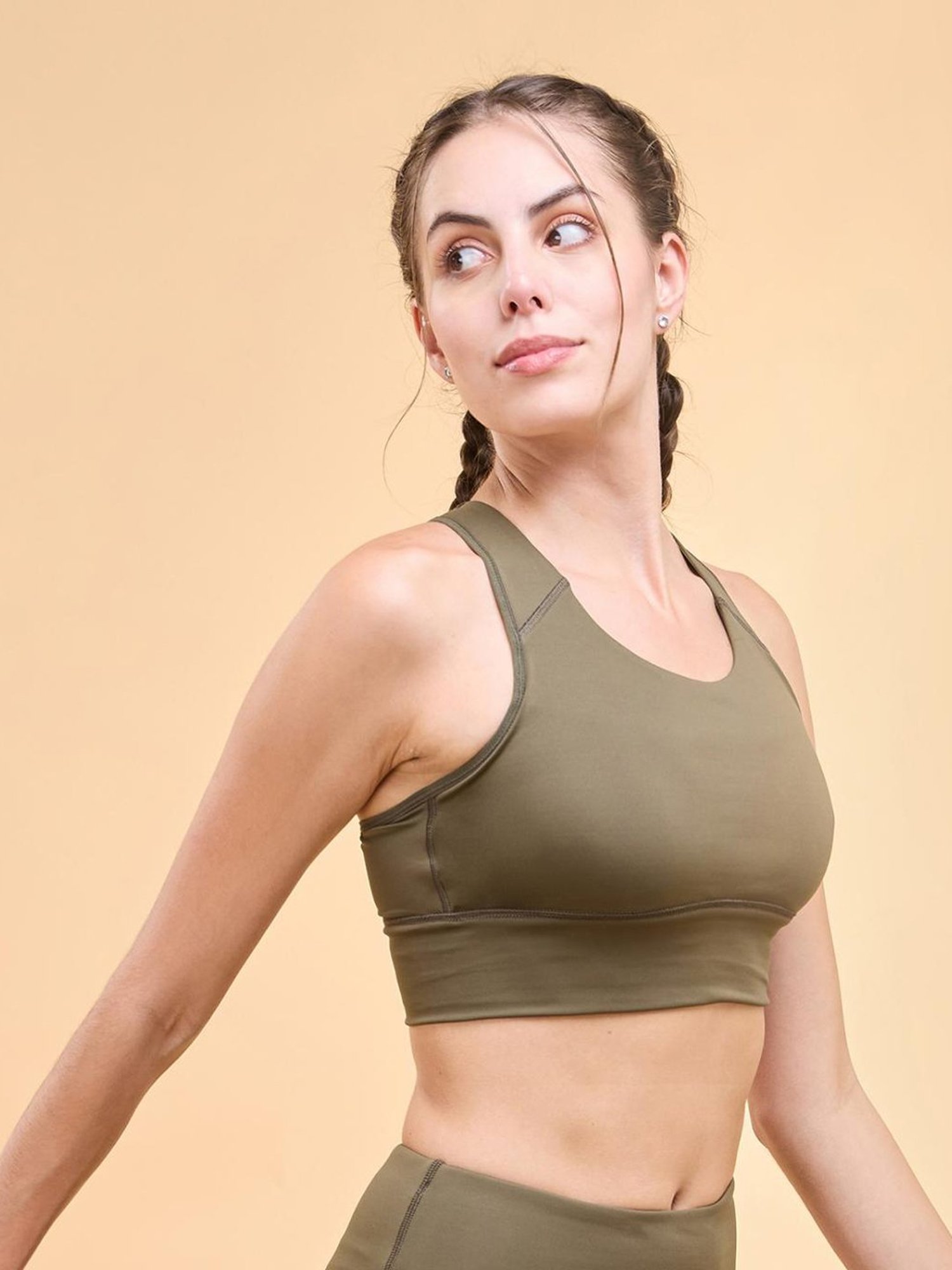 Clovia Teal Non Wired Padded Sports Bra