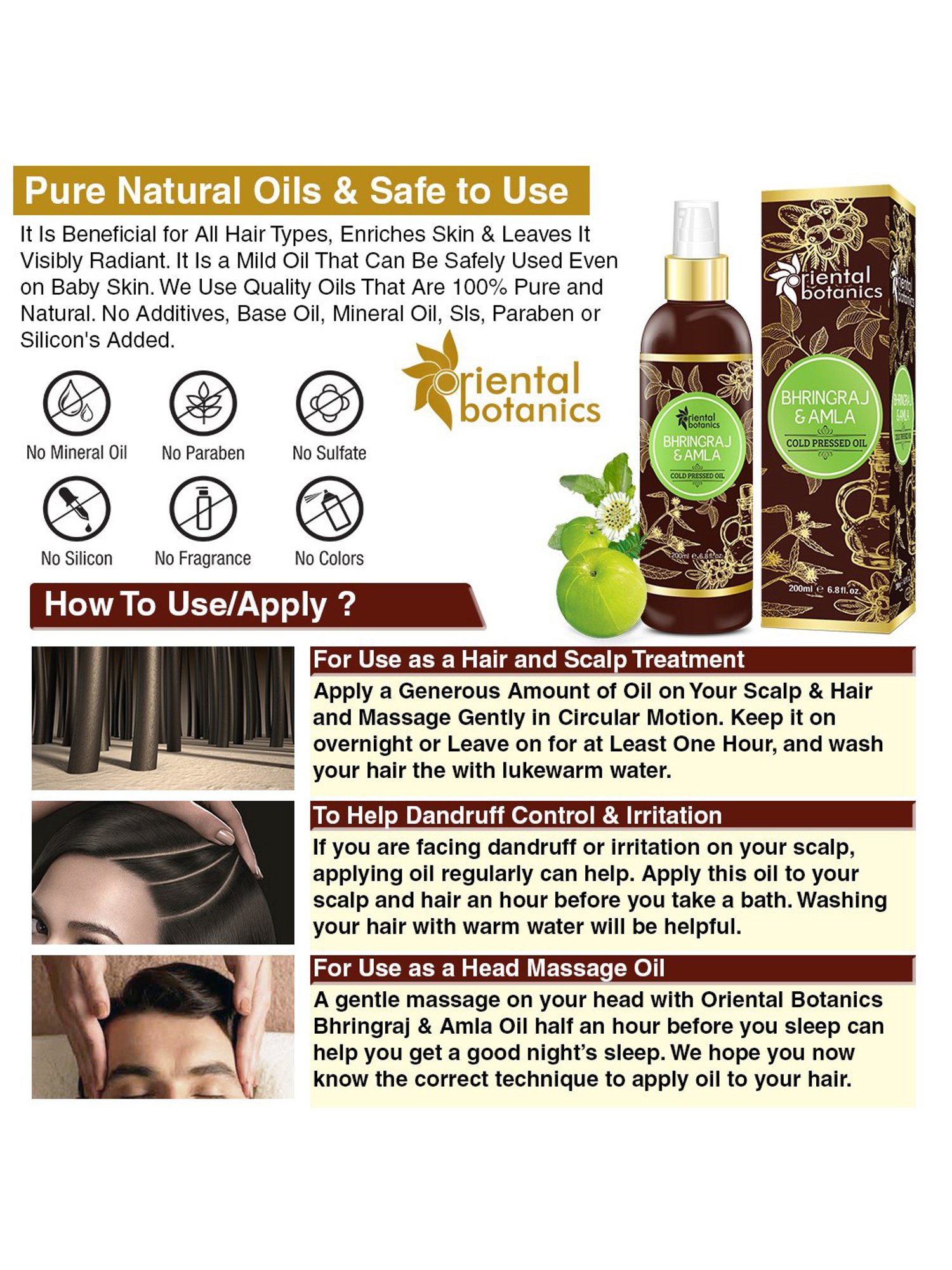 Oriental Botanics Bhringraj & Amla Hair Oil - 200 ml