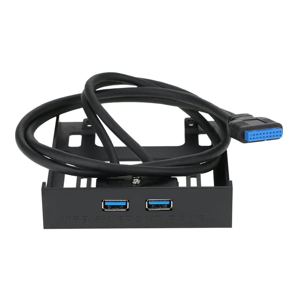 USB 3.0 Front Panel Hub 2 Port Expansion Bay 20 Pin to USB3.0 60cm Bracket Adapter Cable for PC Desktop 2.5" Floppy Bay