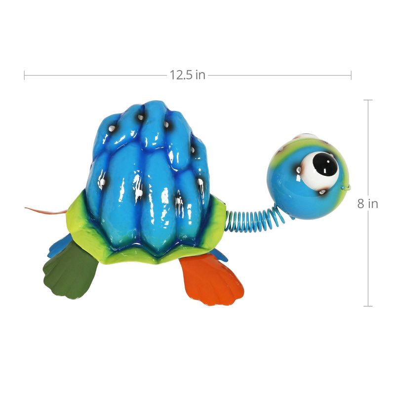 7.8" Resin Metal Painted Turtle Statue - Exhart