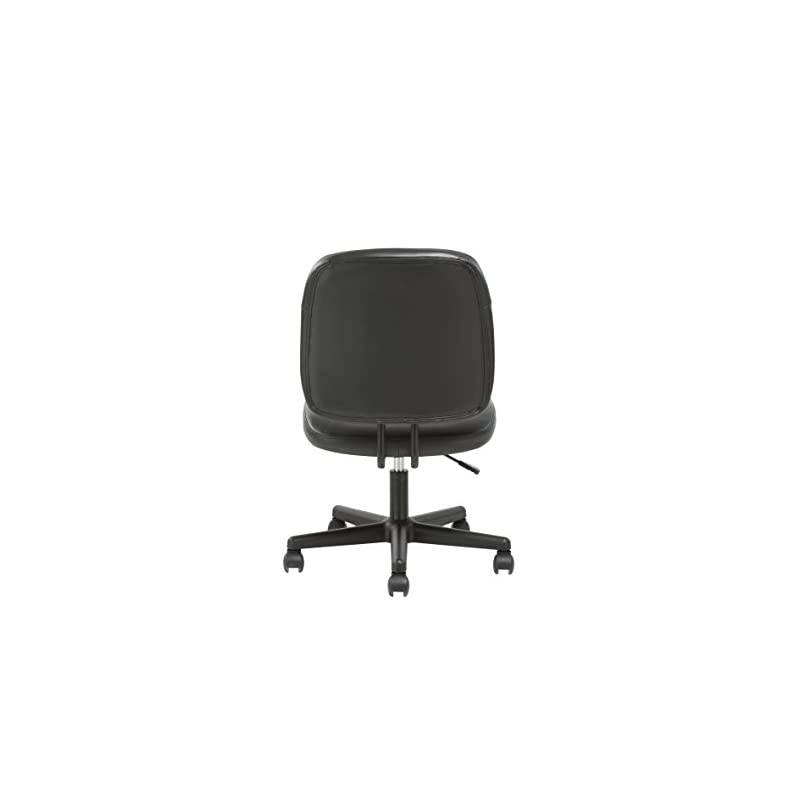 ESS Collection Armless Leather Desk Chair, in Black (ESS-6005-BLK)