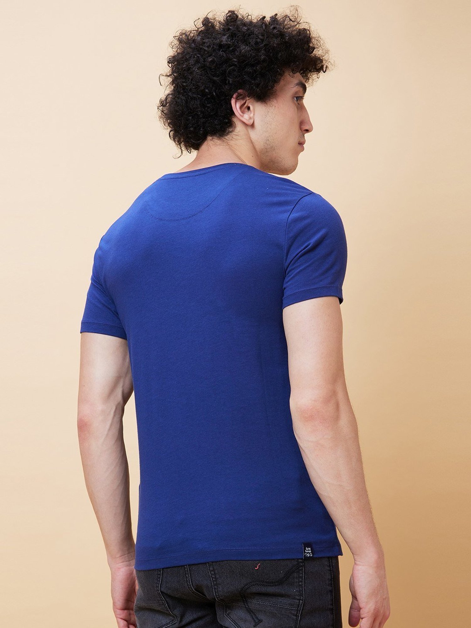 Being Human Navy Regular Fit Printed T-Shirt