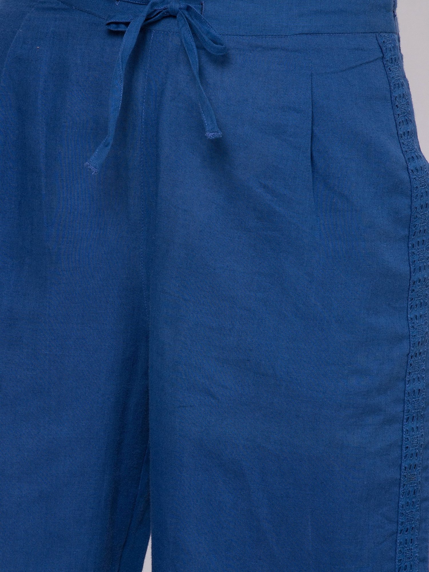 Rooted Blue Straight Fit Trousers