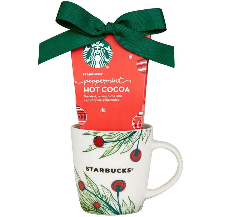 Starbucks Cup 'O Cheer Holiday Hot Chocolate Cocoa Gift Set, Includes Ceramic Mug and Peppermint Cocoa