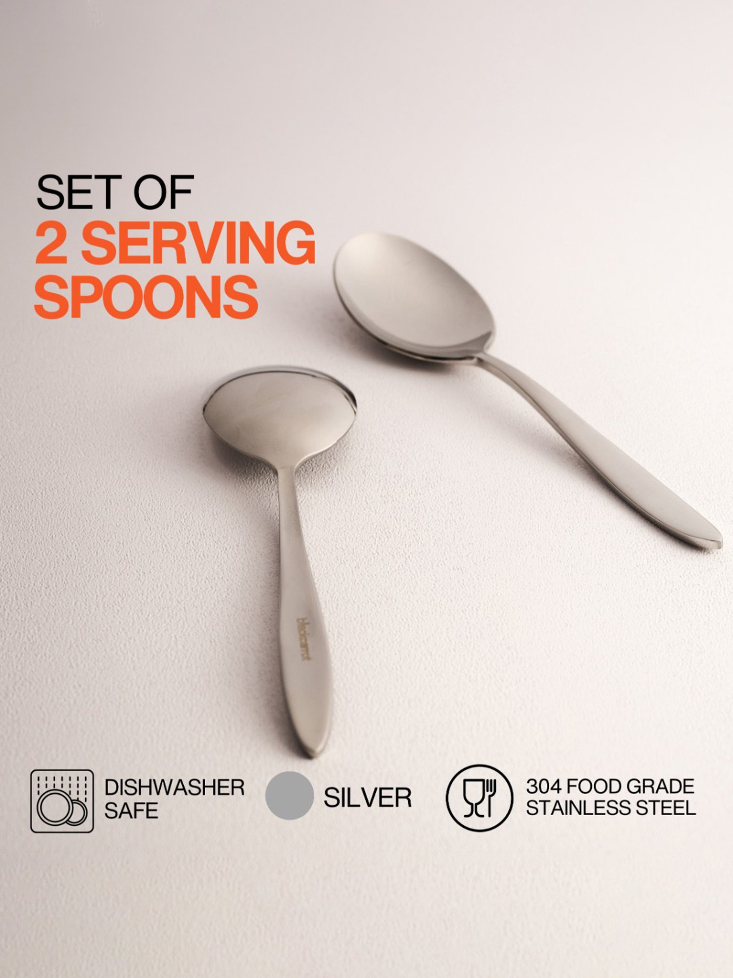 BlackCarrot Stainless Steel Serving Spoon Set of 2