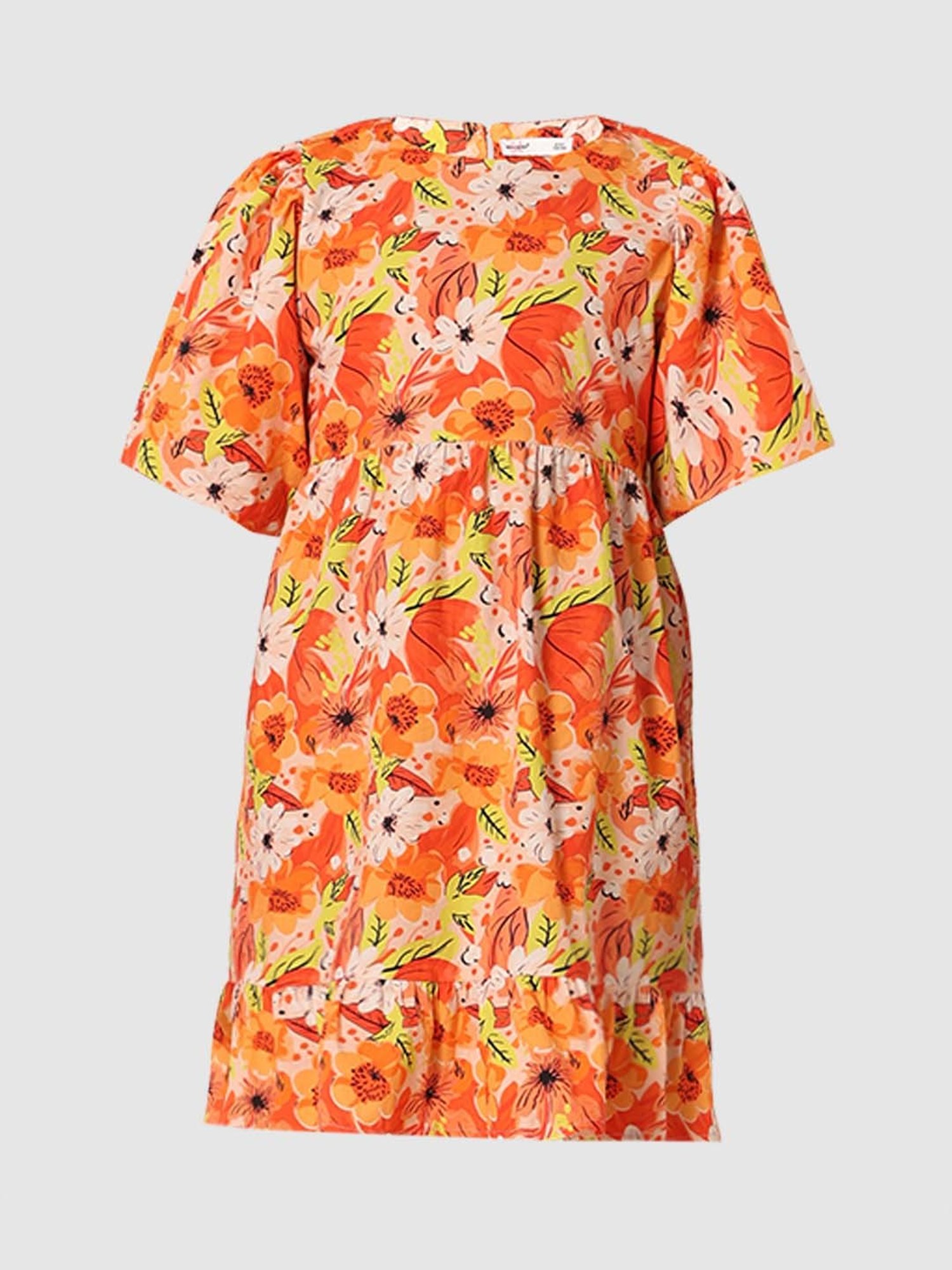 VERO MODA GIRL Orange Cotton Floral Print Dress