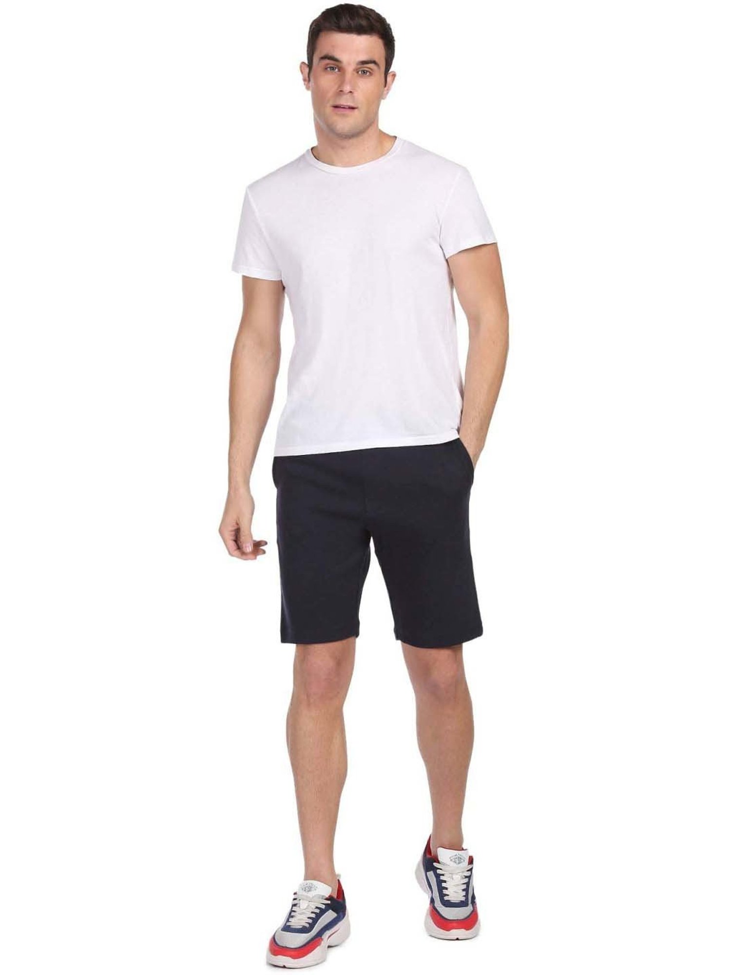 Arrow Sport Navy Regular Fit Shorts