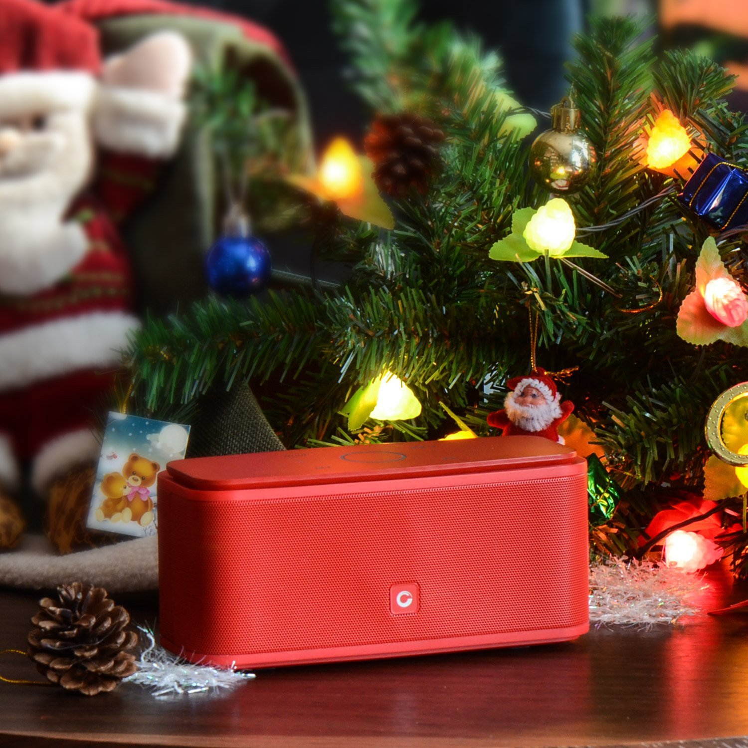 DOSS SoundBox Portable Wireless Bluetooth 4.0 Touch Speakers with 12W HD Sound and Bold Bass [Red]