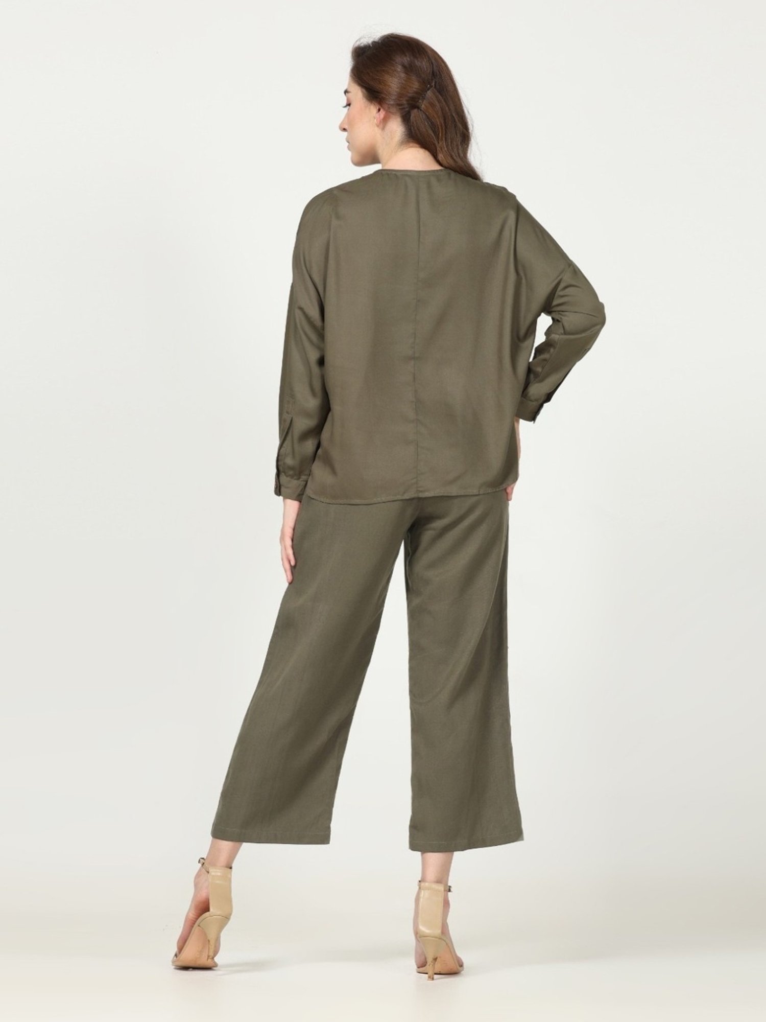 Saltpetre Elegant Olive Co-ord Set in Tencel