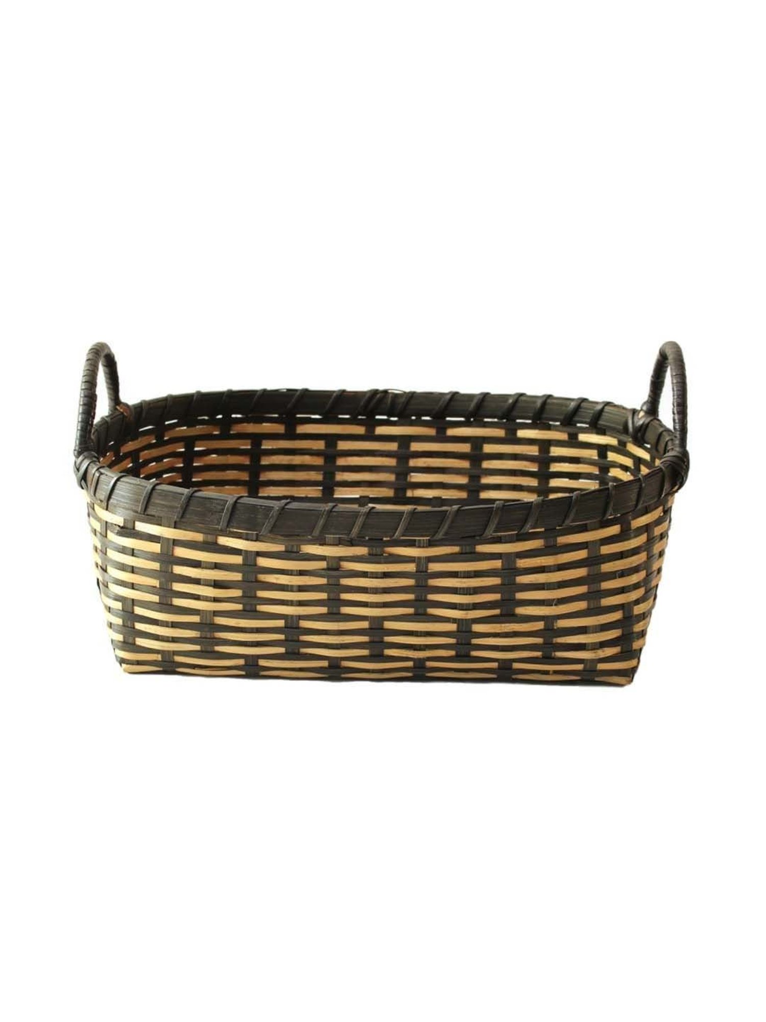VarEesha Brown & Black Bamboo Multi-Purpose Basket - Set of 1