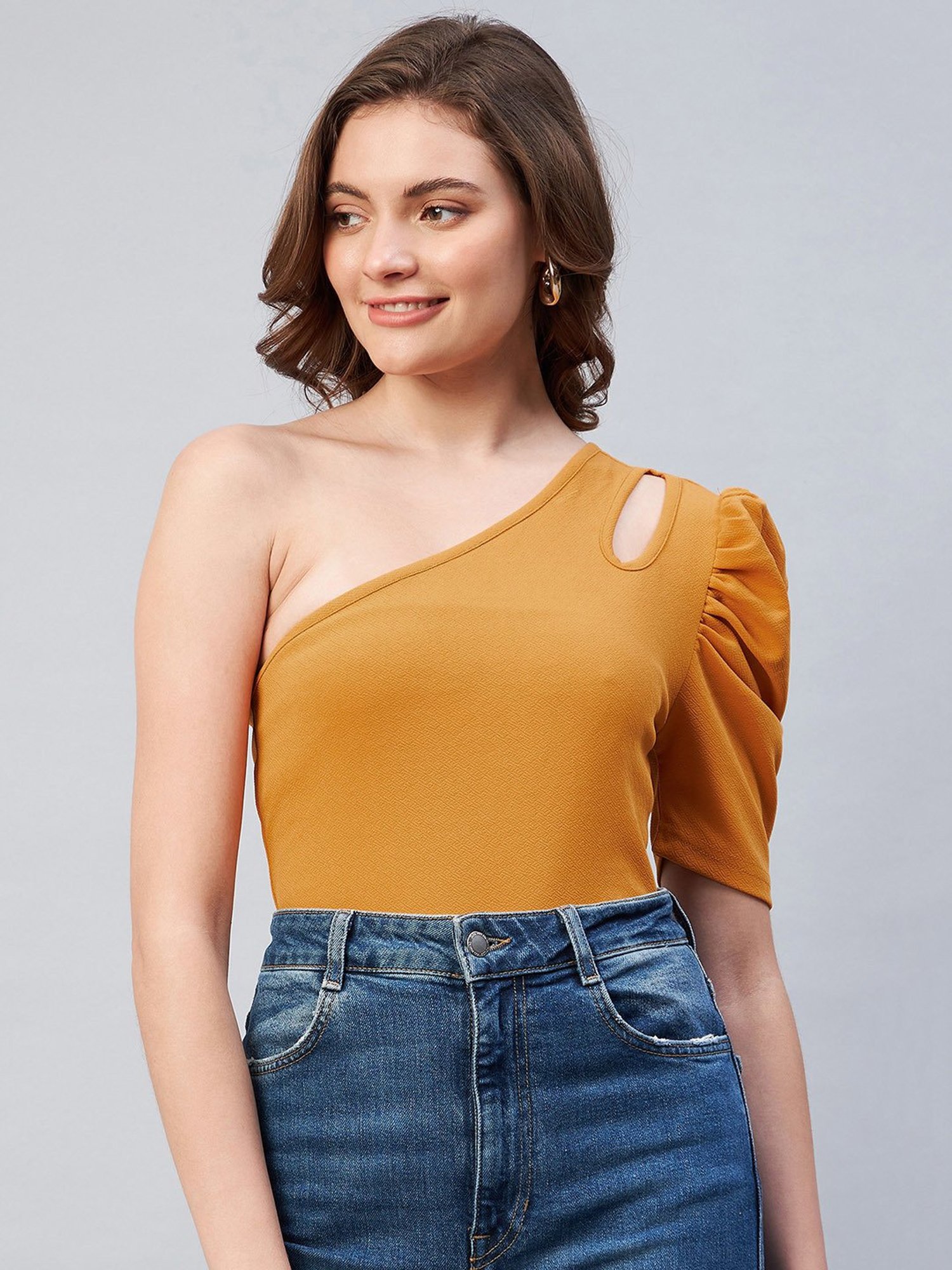Marie Claire Mustard Top