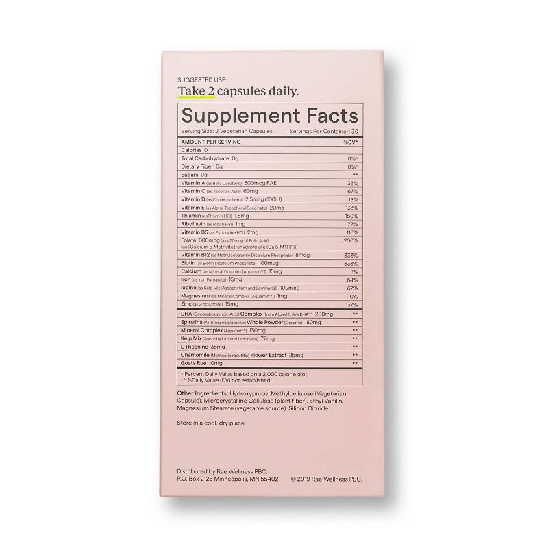 Rae Prenatal Dietary Supplement Capsules - 60ct