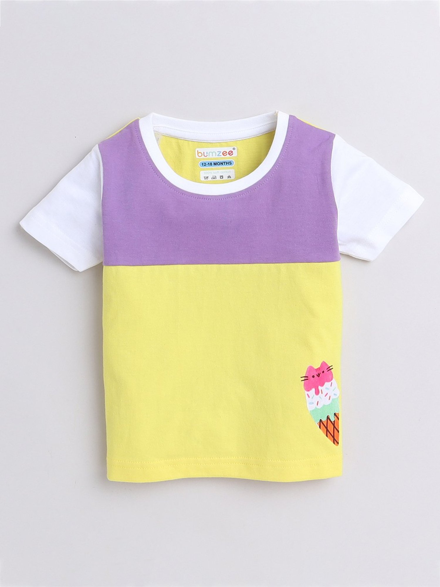 Bumzee Kids Mint Green & Yellow Printed T-Shirt (Pack Of 2)