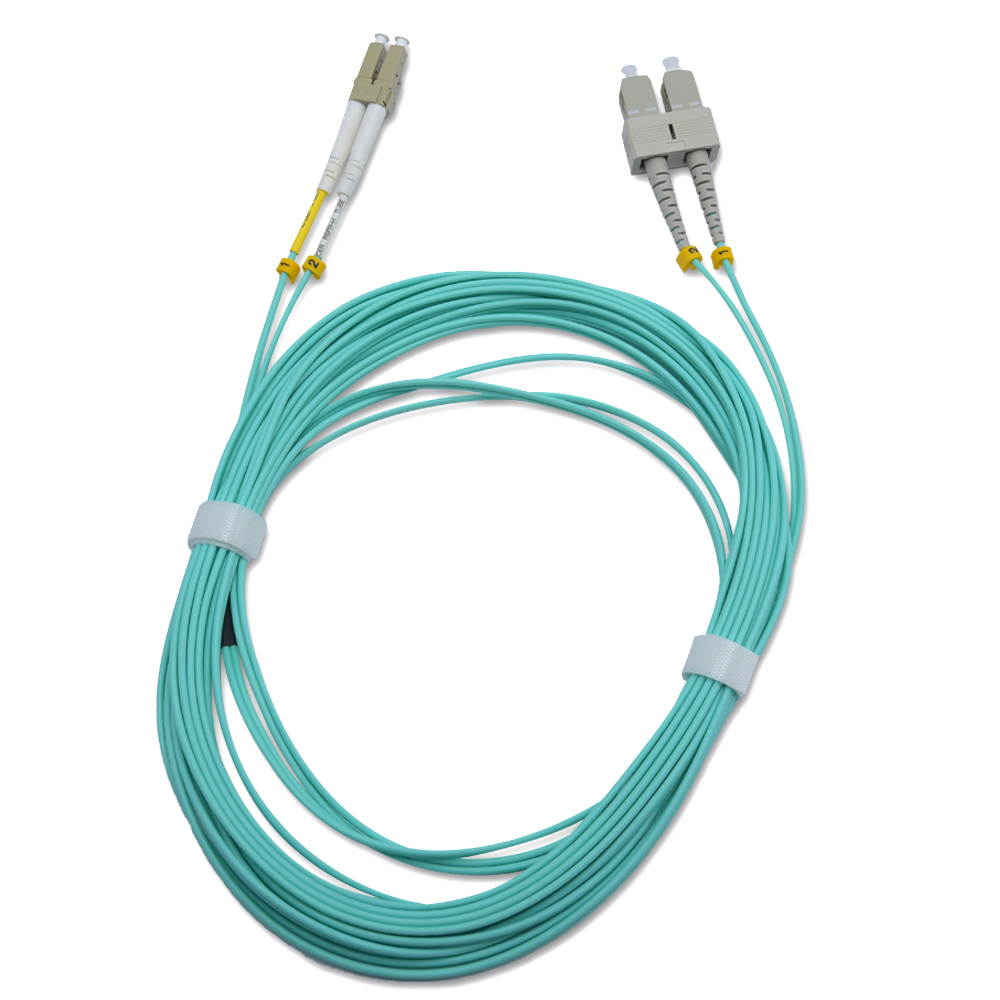 1M OM4 LC SC Fiber Patch Cable | Indoor/Outdoor 100Gb Duplex 50/125 LC to SC Multimode Jumper 1 Meter (3.28ft) |  sc-lc dup lc/sc
Duplex