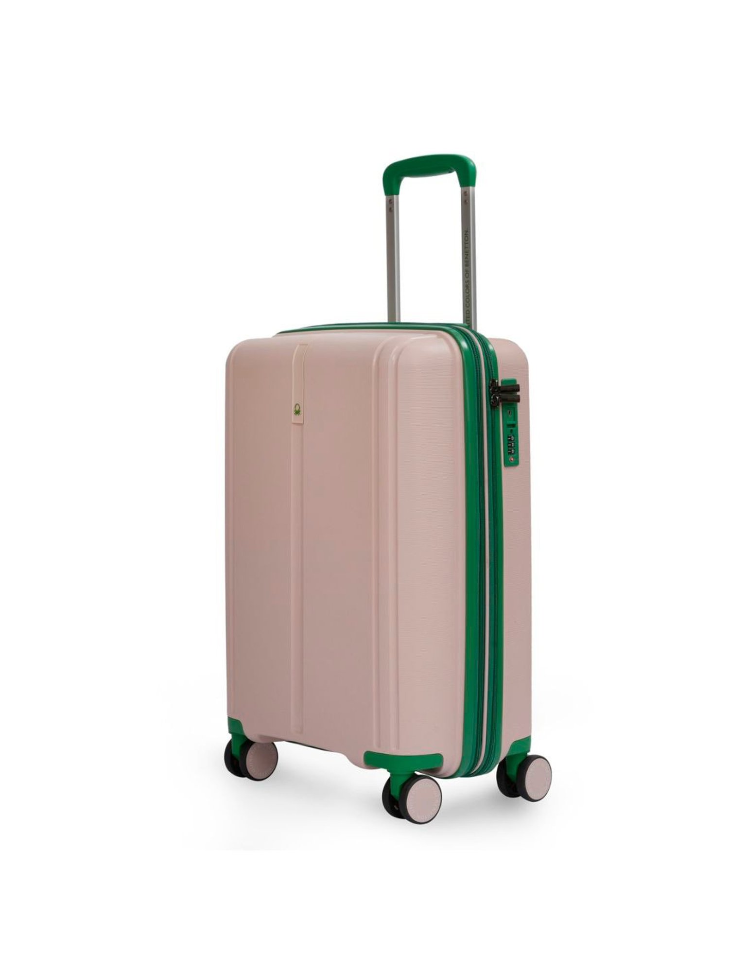 United Colors of Benetton Emerald Pink Textured Hard Cabin Trolley Bag - 55.5 Cm