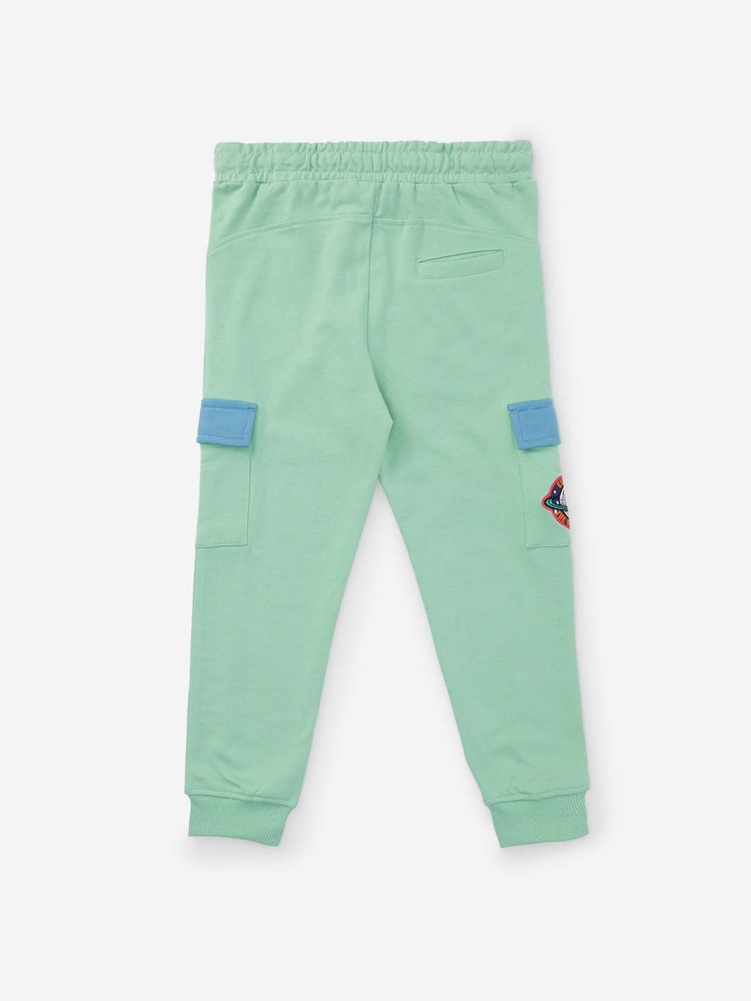 The Souled Store Kids Green Cotton Printed Joggers