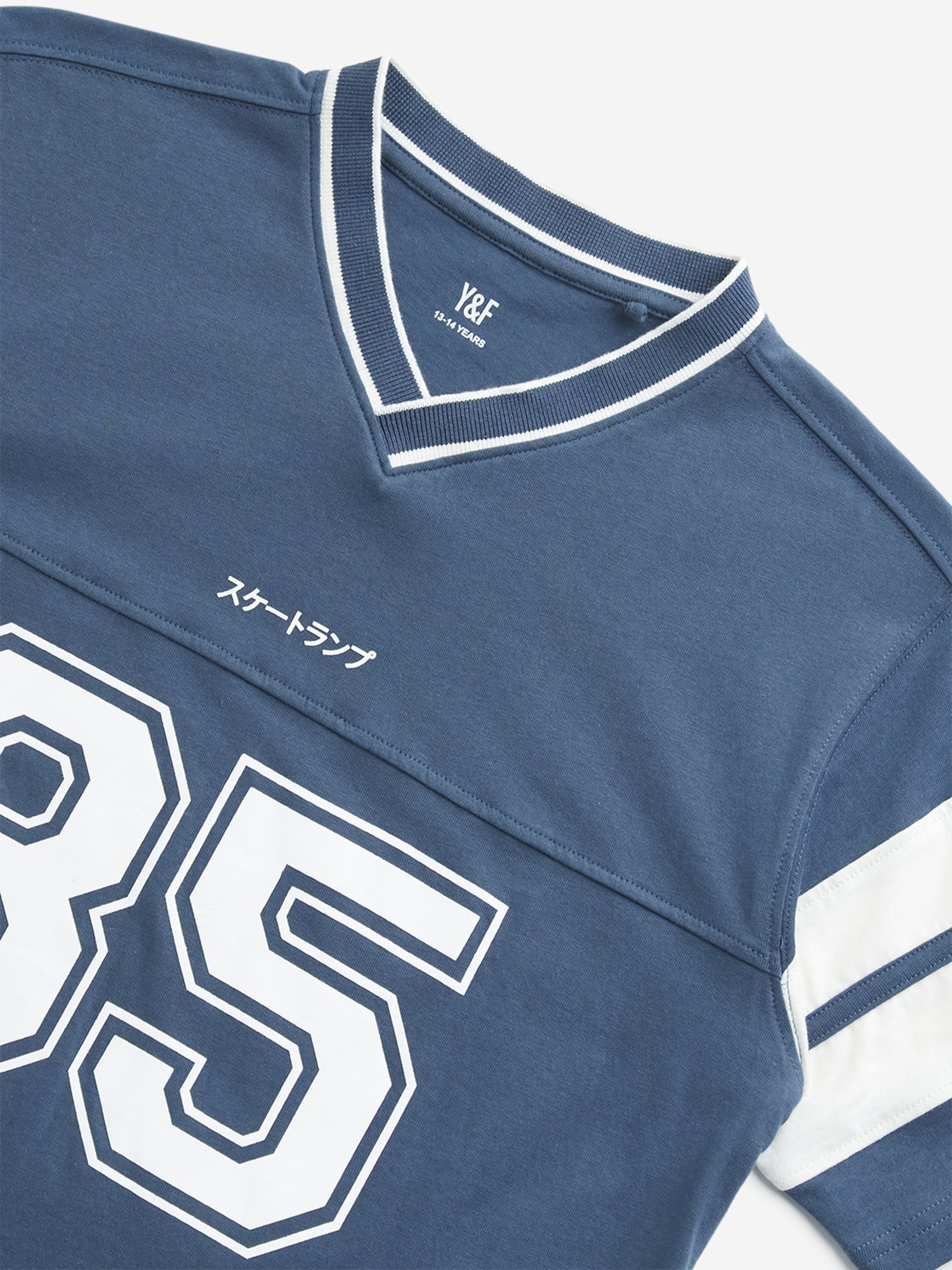 Y&F Kids by Westside Dark Blue Numerical Printed Cotton T-Shirt