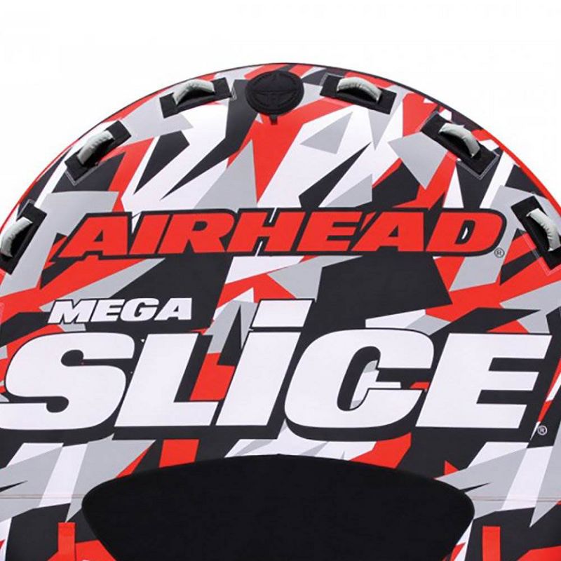 Airhead Mega Slice Inflatable 4 Rider Towable Tube Raft with Buoy Booster Ball