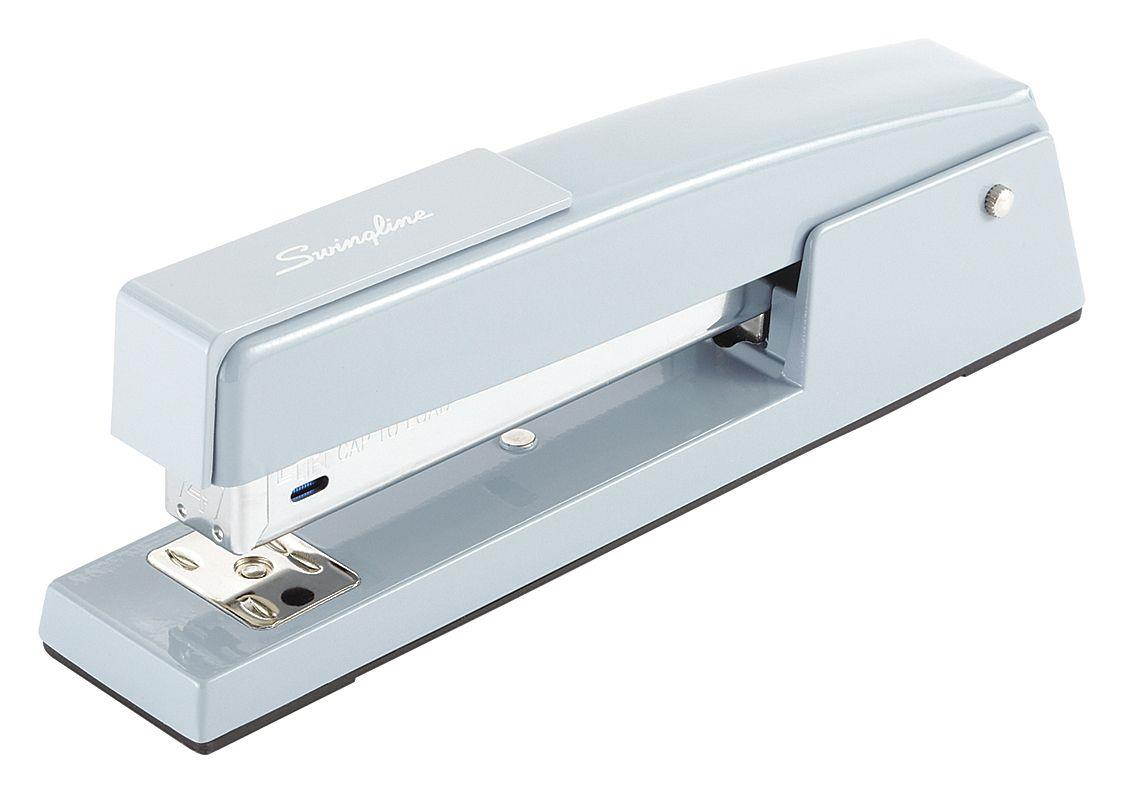SWINGLINE S7074708 Stapler,Sky Blue,Metal,4inD Throat
