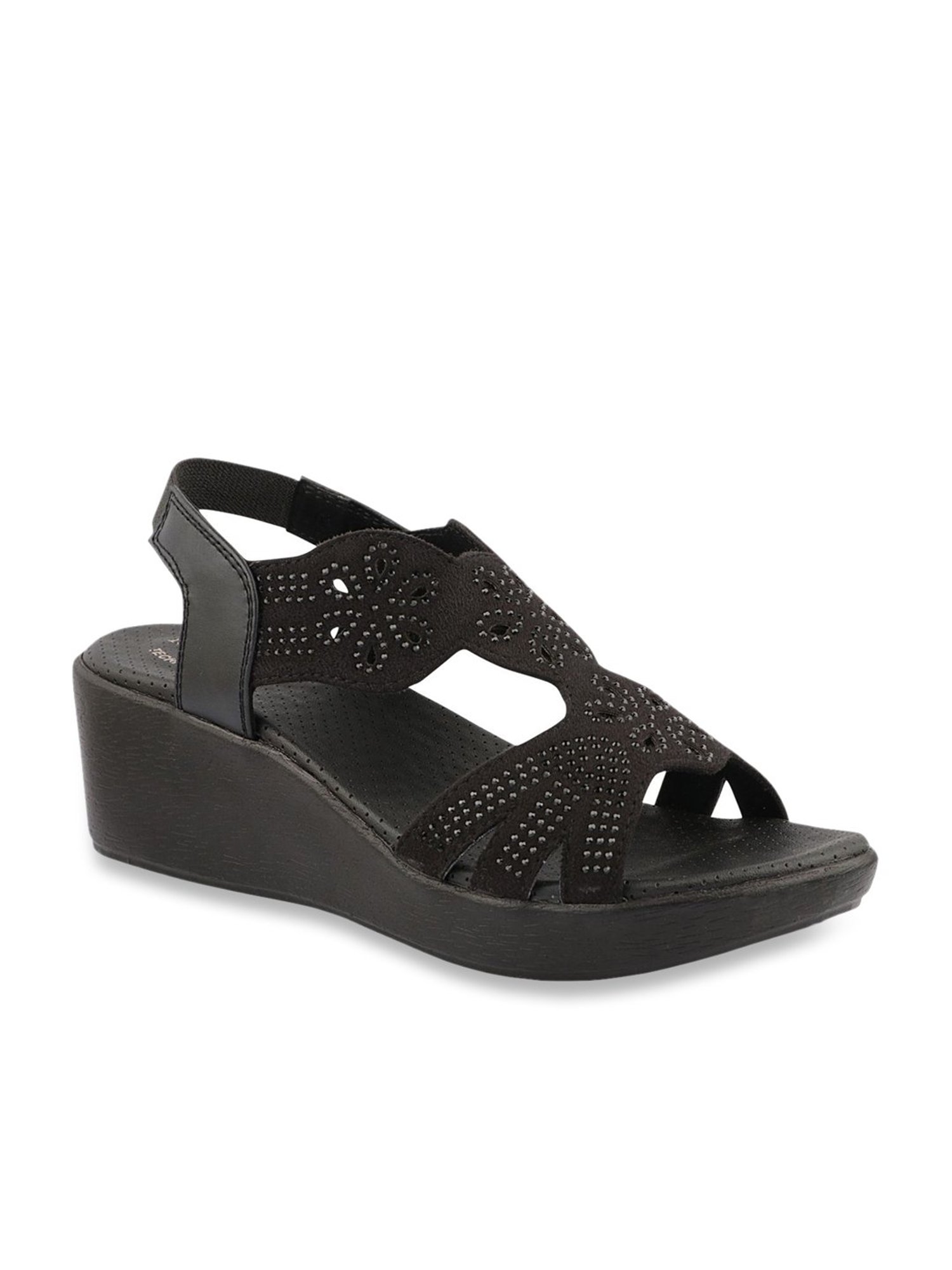 MediFeet Women's Black Sling Back Wedges