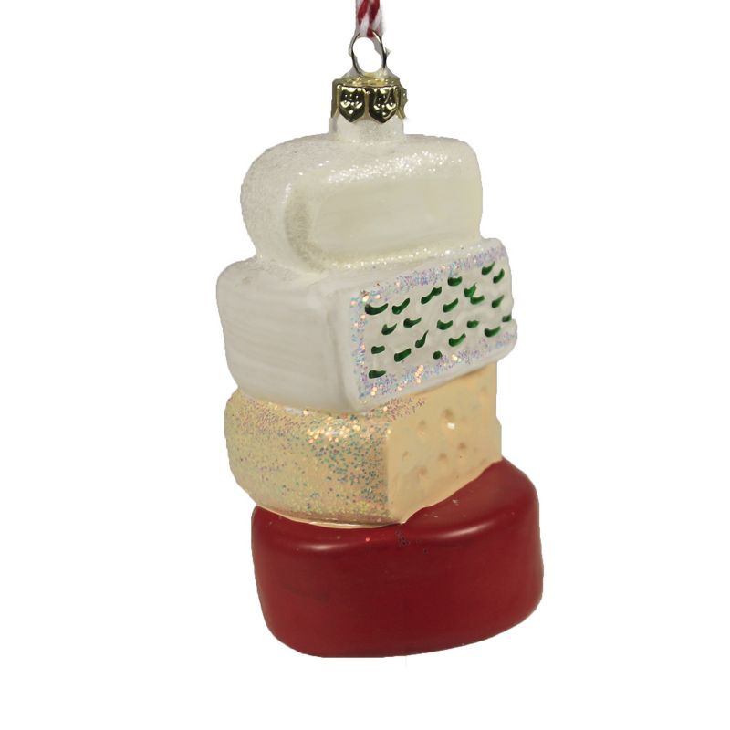 Holiday Ornament 3.75" Cheese Stack Gourmet Swiss Brie Cheddar  -  Tree Ornaments