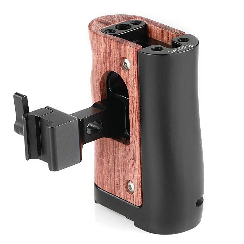 NATO Handle Wooden Wood Handgrip for BMPCC 4K & 6K and Z-CAM E2, Compatible with Samsung T5 SSD &ndash; HSN2270