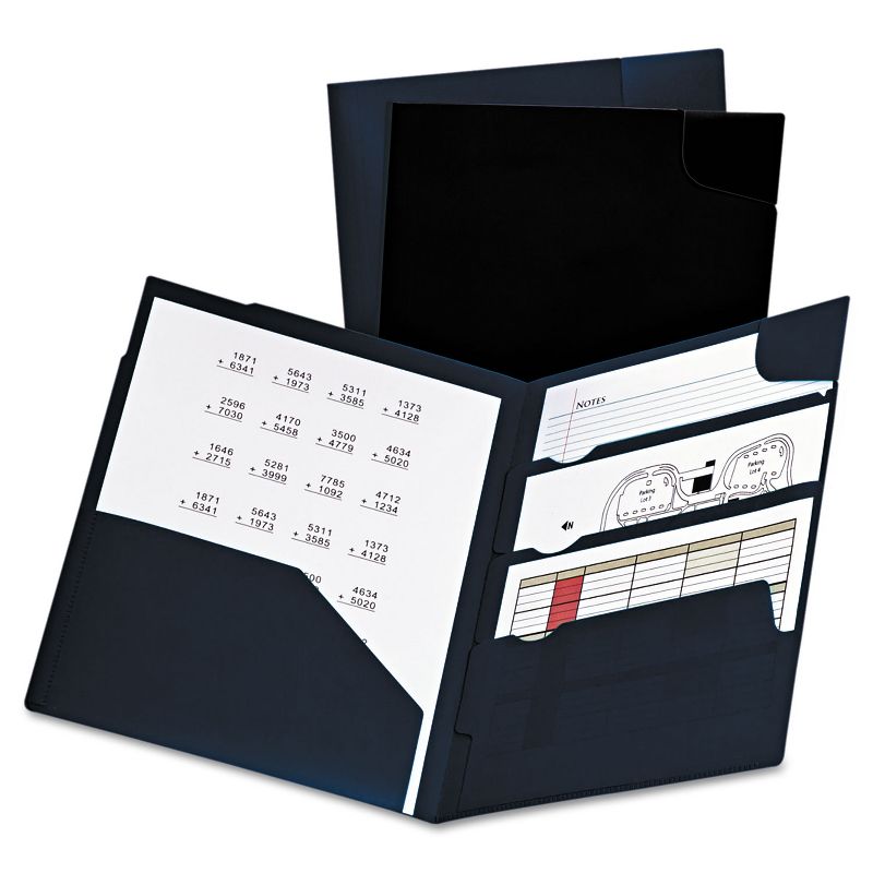 Oxford Divide It Up Four-Pocket Poly Folder 11 x 8-1/2 Navy 99801