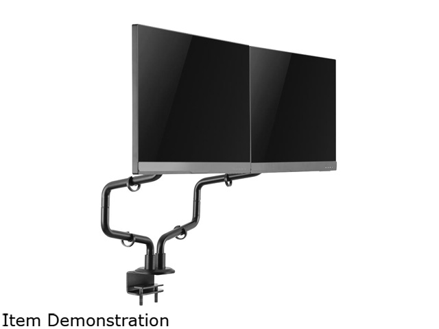 inland 05297 Black 17" - 32" Dual Full Motion Monitor Desk Mount