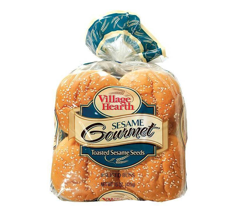 Village Hearth Classic Sesame Hamburger Buns - 15oz/8ct