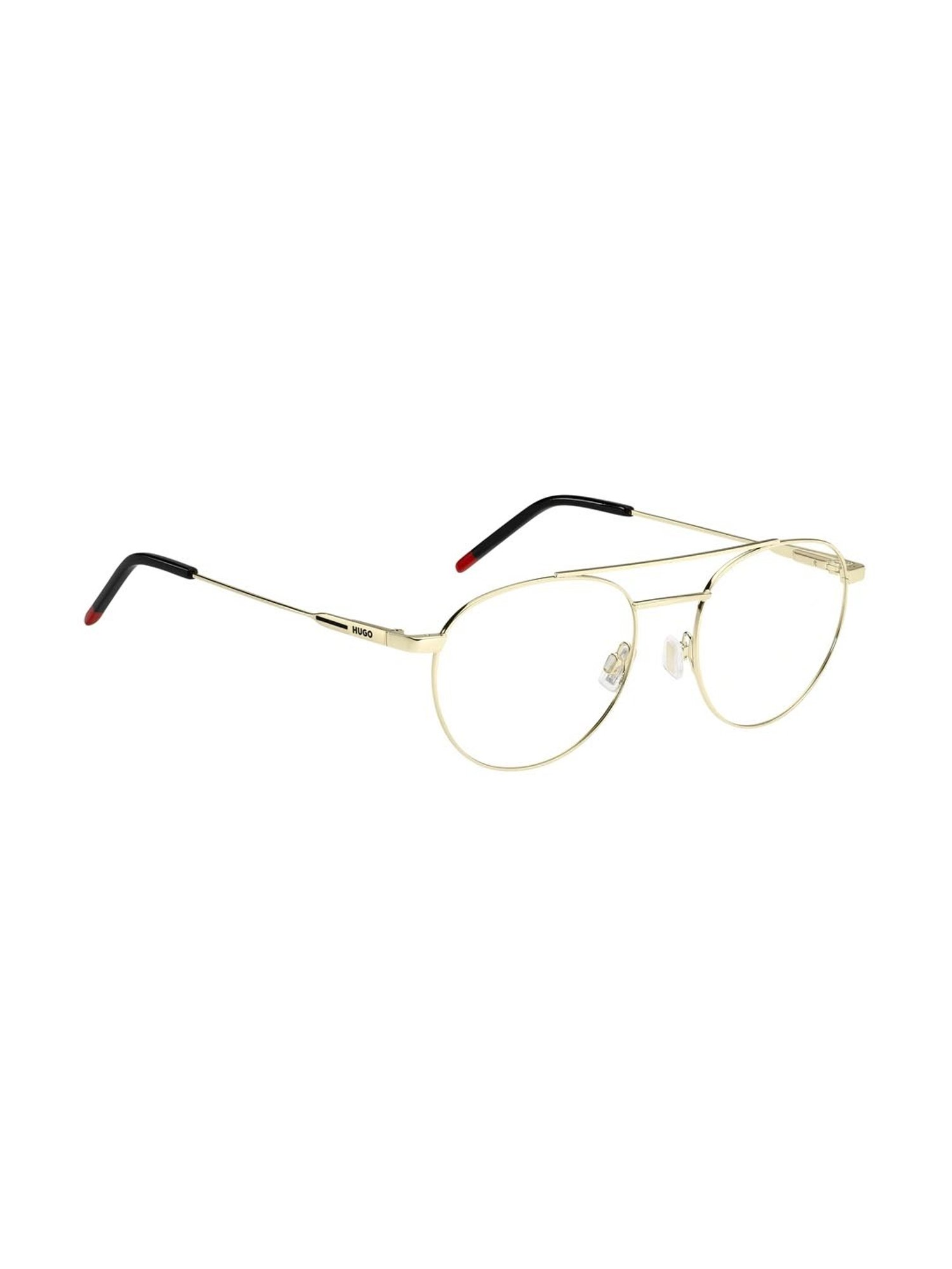 HUGO Gold Aviator Eye Frames for Men