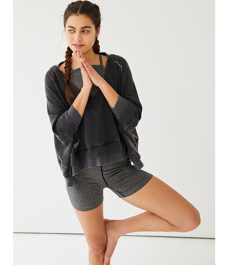 Free People FP Movement Bonfire Long Sleeve V-Neck Hoodie